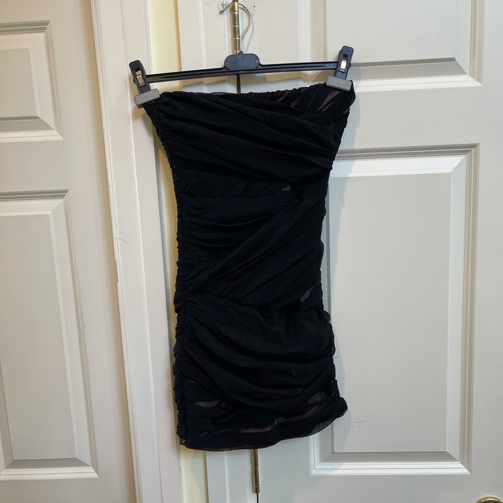 2B.Rych Black Bandage Mesh Mini Strapless Dress - Picture 3 of 8